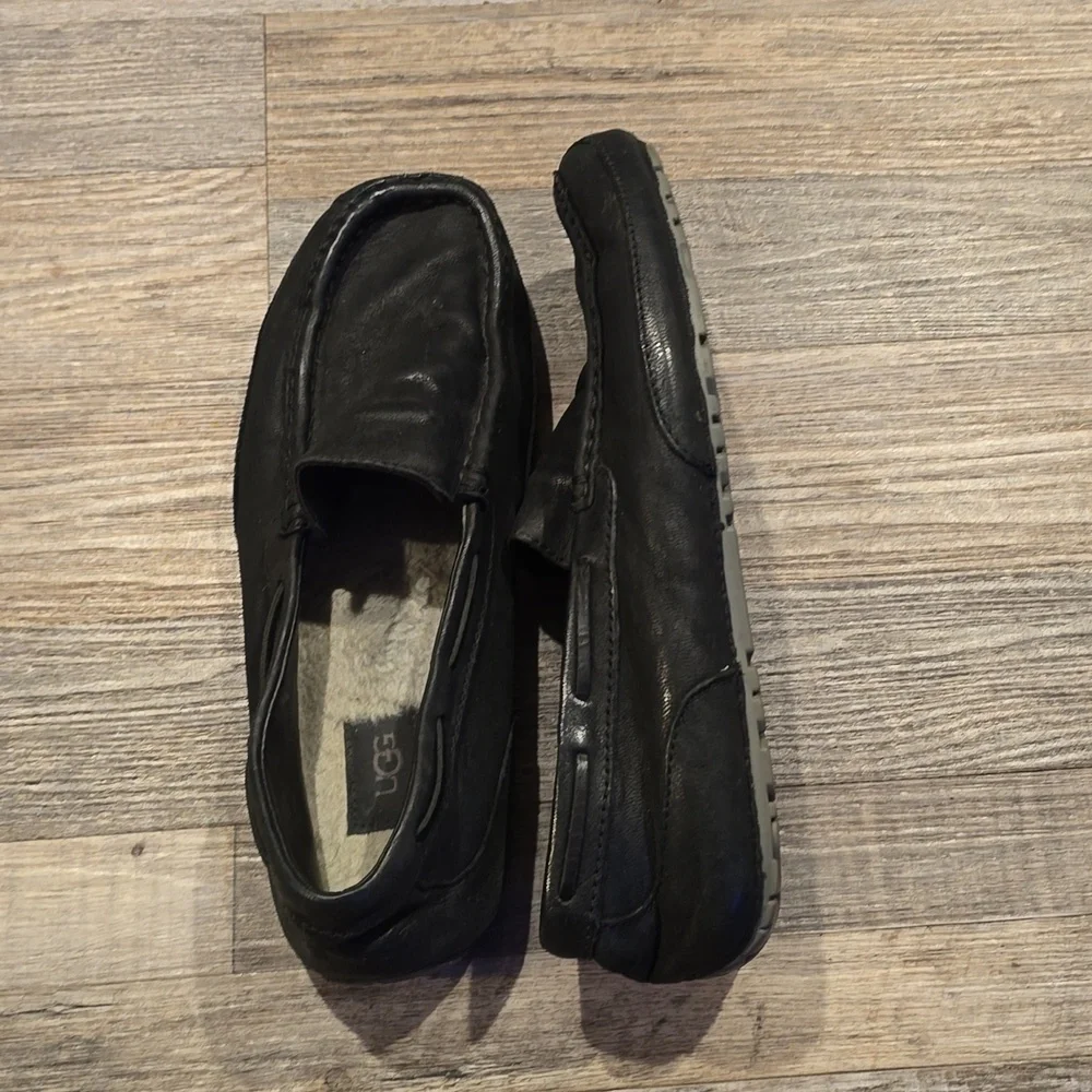 UGG Alder Shearling Line Loafers | Black | Size‎ 12 | Leather​